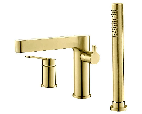Купить Смеситель на борт ванны BelBagno Delta DEL-BVD3-BORO Золото брашированное в магазине сантехники Santeh-Crystal.ru