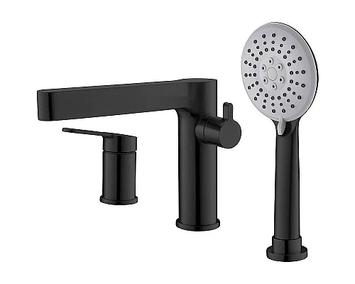 Купить Смеситель на борт ванны BelBagno Delta DEL-BVD3-NERO Черный матовый в магазине сантехники Santeh-Crystal.ru