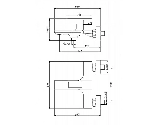 Заказать Смеситель для ванны BelBagno Luce LUC-VAS-CRM Хром в магазине сантехники Santeh-Crystal.ru