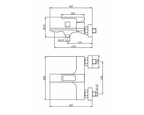 Заказать Смеситель для ванны BelBagno Luce LUC-VAS-ORO Золото в магазине сантехники Santeh-Crystal.ru