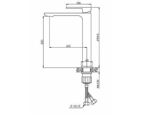 Заказать Смеситель для раковины BelBagno Luce LUC-LMC-ORO-W0 Золото в магазине сантехники Santeh-Crystal.ru