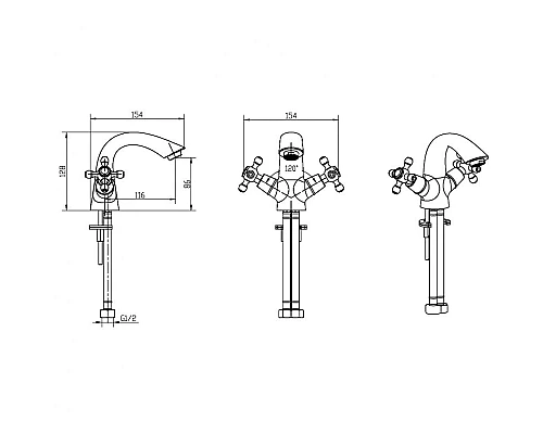 Приобрести Смеситель для раковины Boheme Camelia 311 Бронза в магазине сантехники Santeh-Crystal.ru