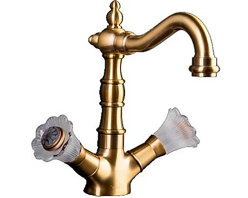 Приобрести Смеситель для раковины Boheme Camelia 312 Бронза в магазине сантехники Santeh-Crystal.ru