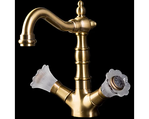 Приобрести Смеситель для раковины Boheme Camelia 312 Бронза в магазине сантехники Santeh-Crystal.ru
