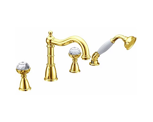 Приобрести Смеситель на борт ванны Boheme Imperiale 392 Золото в магазине сантехники Santeh-Crystal.ru