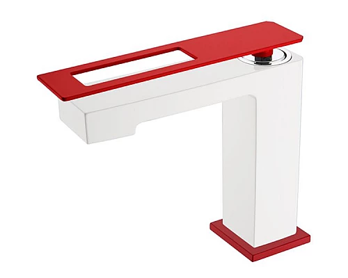 Заказать Смеситель для раковины Boheme Q 141-WR Белый Красный в магазине сантехники Santeh-Crystal.ru