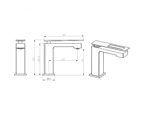 Заказать Смеситель для раковины Boheme Q 141-BG Черный Золото в магазине сантехники Santeh-Crystal.ru