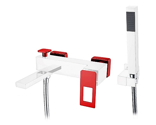 Заказать Смеситель для ванны Boheme Q 143-CRR Хром Красный в магазине сантехники Santeh-Crystal.ru
