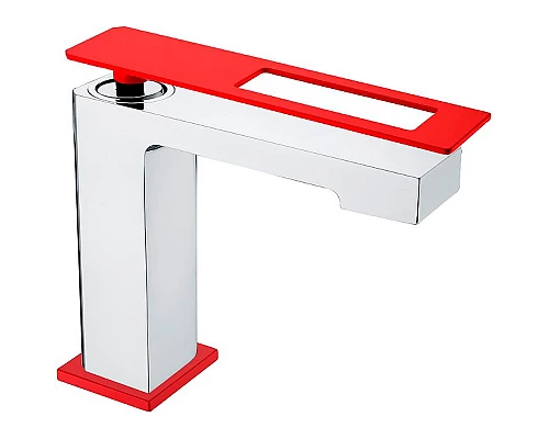 Заказать Смеситель для раковины Boheme Q 141-CRR Хром Красный в магазине сантехники Santeh-Crystal.ru