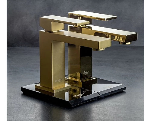 Купить Смеситель для раковины Boheme Qubic 471-MG Золото матовое в магазине сантехники Santeh-Crystal.ru