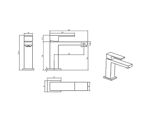 Купить Смеситель для раковины Boheme Qubic 471-NB Никель брашированный в магазине сантехники Santeh-Crystal.ru