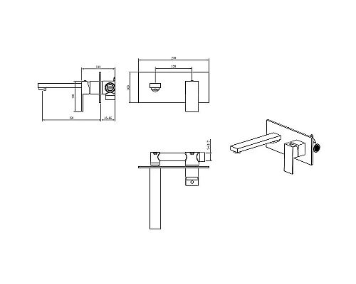 Заказать Смеситель для раковины Boheme Qubic 475-B Черный матовый в магазине сантехники Santeh-Crystal.ru
