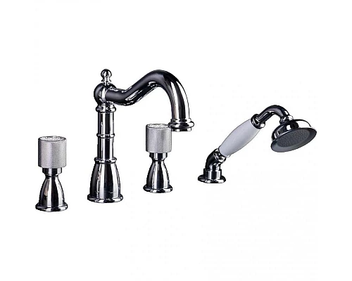 Приобрести Смеситель на борт ванны Boheme Royal Cristal 396-Royal/CRST Хром в магазине сантехники Santeh-Crystal.ru