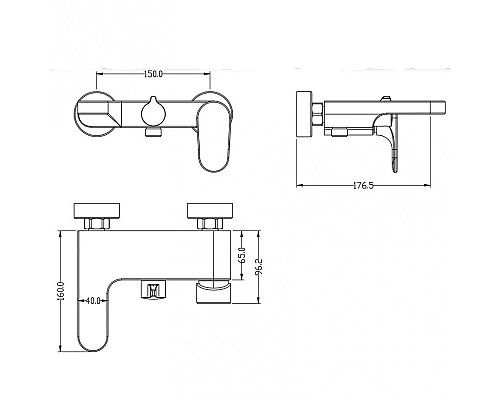 Купить Смеситель для ванны Boheme Spectre 453-CR Хром в магазине сантехники Santeh-Crystal.ru