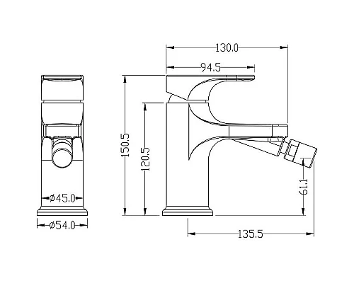 Приобрести Смеситель для биде Boheme Spectre 456-G Золото в магазине сантехники Santeh-Crystal.ru