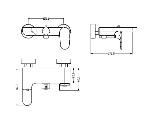Приобрести Смеситель для ванны Boheme Spectre 453-GM Оружейная сталь в магазине сантехники Santeh-Crystal.ru