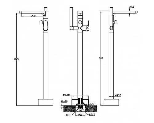 Приобрести Смеситель для ванны Boheme Spectre 459-NB Никель в магазине сантехники Santeh-Crystal.ru