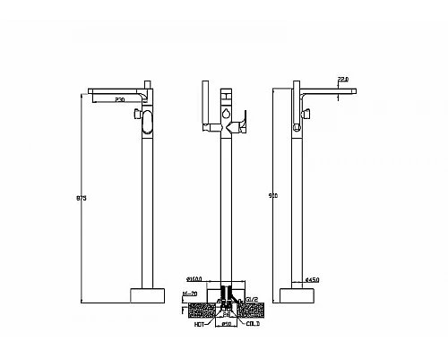 Купить Смеситель для ванны Boheme Spectre 459-BR Бронза в магазине сантехники Santeh-Crystal.ru