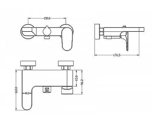 Приобрести Смеситель для ванны Boheme Spectre 453-NB Никель в магазине сантехники Santeh-Crystal.ru