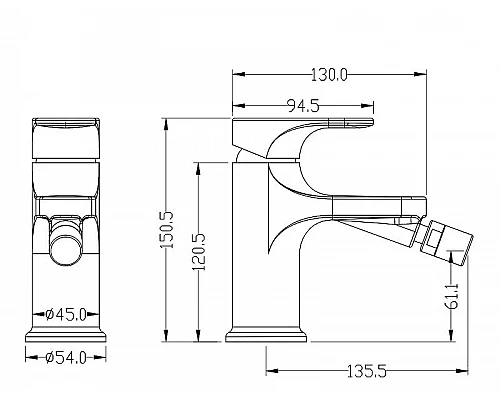 Заказать Смеситель для биде Boheme Spectre 456-BR Бронза в магазине сантехники Santeh-Crystal.ru