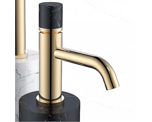 Купить Смеситель для раковины Boheme Stick 121-G-MR-BLACK Золото Черный в магазине сантехники Santeh-Crystal.ru