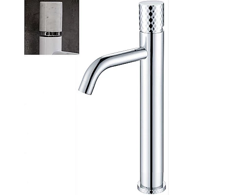 Приобрести Смеситель для раковины Boheme Stick 122-CR-MR-W Хром Белый в магазине сантехники Santeh-Crystal.ru