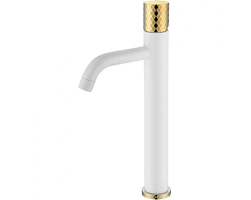 Заказать Смеситель для раковины Boheme Stick 122-WG Белый Золото в магазине сантехники Santeh-Crystal.ru