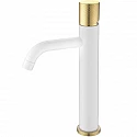 Смеситель для раковины Boheme Stick 122-WG.2 Белый Золото