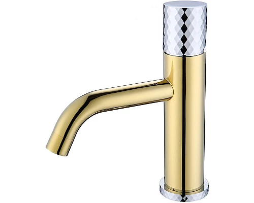 Купить Смеситель для раковины Boheme Stick 121-GCR Золото Хром в магазине сантехники Santeh-Crystal.ru