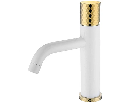 Заказать Смеситель для раковины Boheme Stick 121-WG Белый Золото в магазине сантехники Santeh-Crystal.ru