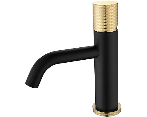 Купить Смеситель для раковины Boheme Stick 121-BG.2 Черный Золото в магазине сантехники Santeh-Crystal.ru