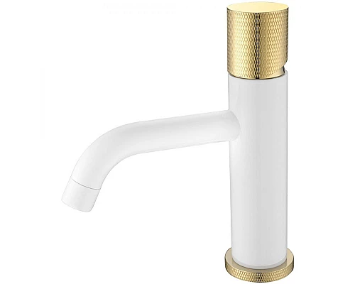 Купить Смеситель для раковины Boheme Stick 121-WG.2 Белый Золото в магазине сантехники Santeh-Crystal.ru