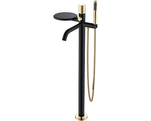 Купить Смеситель для ванны Boheme Stick 129-BG Черный матовый Золото в магазине сантехники Santeh-Crystal.ru