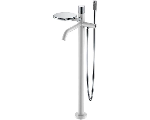 Заказать Смеситель для ванны Boheme Stick 129-WCR.2 Белый Хром в магазине сантехники Santeh-Crystal.ru