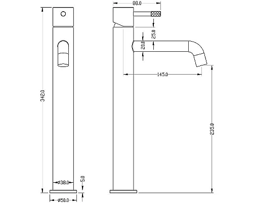 Купить Смеситель для раковины Boheme Uno 462-B Черный в магазине сантехники Santeh-Crystal.ru