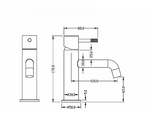 Заказать Смеситель для раковины Boheme Uno 461-SGM Оружейная сталь глянцевая в магазине сантехники Santeh-Crystal.ru