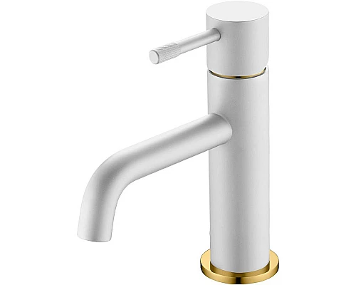 Купить Смеситель для раковины Boheme Uno 461-WG Белый матовый Золото в магазине сантехники Santeh-Crystal.ru
