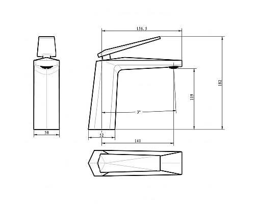 Приобрести Смеситель для раковины Boheme Venturo 381-w Белый, Золото в магазине сантехники Santeh-Crystal.ru