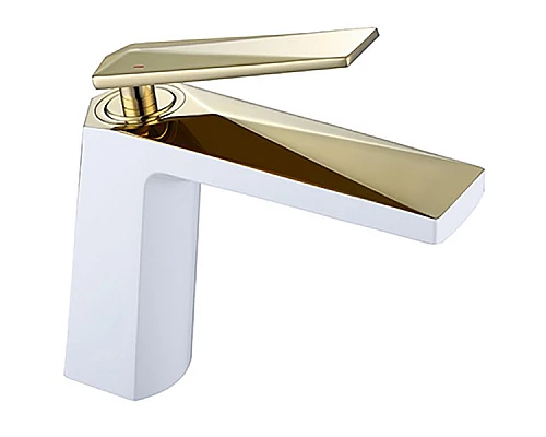 Приобрести Смеситель для раковины Boheme Venturo 381-w Белый, Золото в магазине сантехники Santeh-Crystal.ru