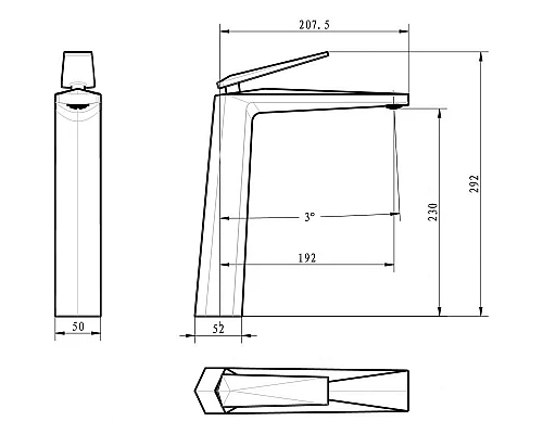 Заказать Смеситель для раковины Boheme Venturo 372 Хром в магазине сантехники Santeh-Crystal.ru
