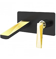 Смеситель для раковины Boheme Venturo 385-B Черный, Золото