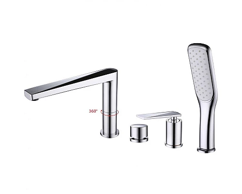 Заказать Смеситель на борт ванны Boheme Venturo 370 Хром в магазине сантехники Santeh-Crystal.ru