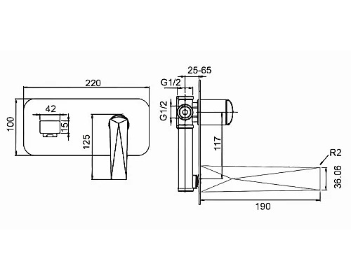 Купить Смеситель для раковины Boheme Venturo 375-SGM Оружейная сталь глянцевая в магазине сантехники Santeh-Crystal.ru