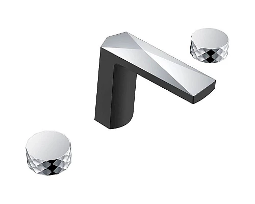 Приобрести Смеситель для раковины Boheme Venturo 150-BCR-DIAMOND Черный матовый Хром в магазине сантехники Santeh-Crystal.ru