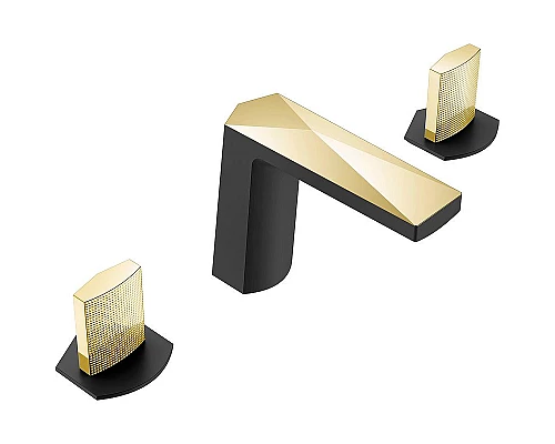 Купить Смеситель для раковины Boheme Venturo 150-BG-TOUCH Черный матовый Золото в магазине сантехники Santeh-Crystal.ru
