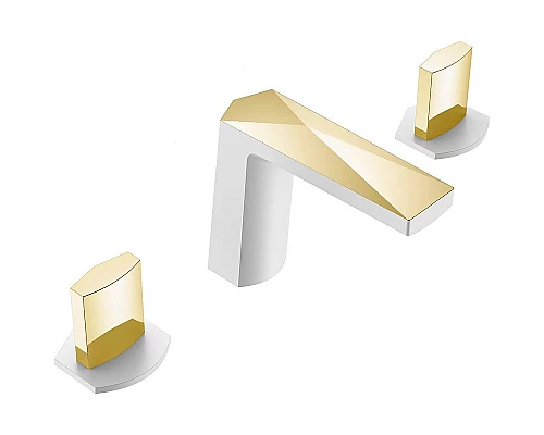 Купить Смеситель для раковины Boheme Venturo 150-WG-ICE Белый Золото в магазине сантехники Santeh-Crystal.ru