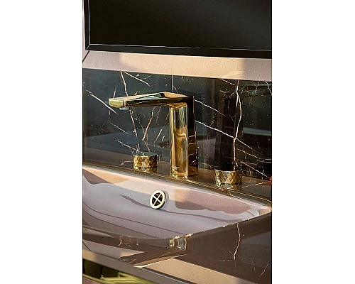 Купить Смеситель для раковины Boheme Venturo 150-G-DIAMOND Золото глянцевое в магазине сантехники Santeh-Crystal.ru