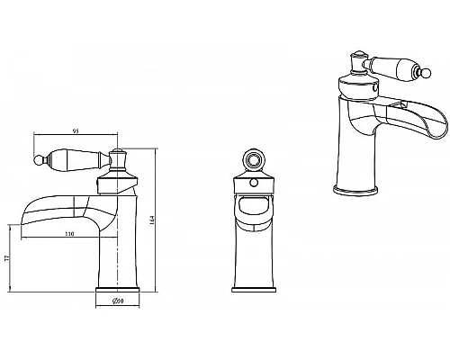 Купить Смеситель для раковины Boheme Vogue 211-SW Золото в магазине сантехники Santeh-Crystal.ru