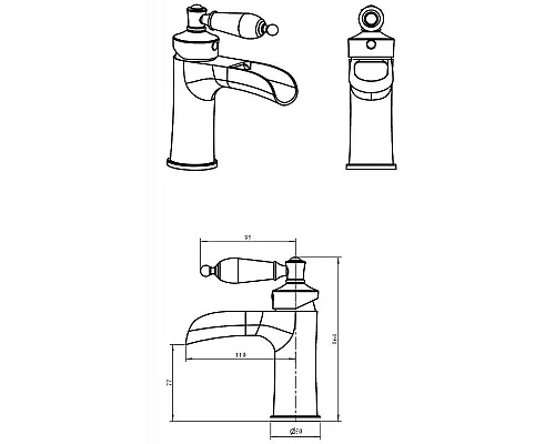 Приобрести Смеситель для раковины Boheme Vogue 221-PR Хром в магазине сантехники Santeh-Crystal.ru