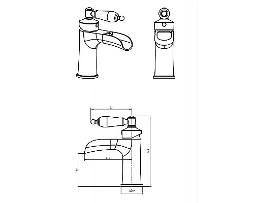 Приобрести Смеситель для раковины Boheme Vogue 201-SW Бронза в магазине сантехники Santeh-Crystal.ru